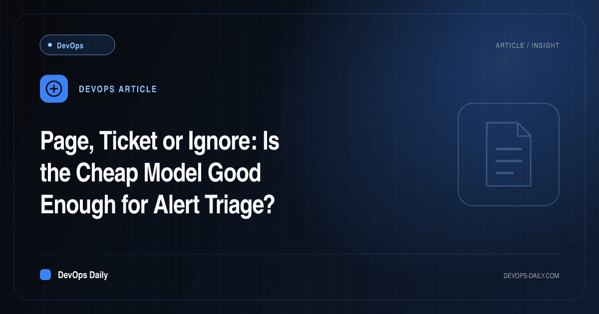 Page, Ticket or Ignore: Is the Cheap Model Good Enough for Alert Triage?